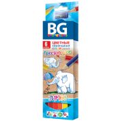 Карандаши цветные 06цв. BG «Jumbo», трехгран., толстые, 5,0мм, европодвес KR6C_t 4643