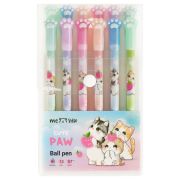 Набор шариковых ручек MESHU «Paw» 12шт., синие, 0,7мм, корпус ассорти, европодвес MS_65611