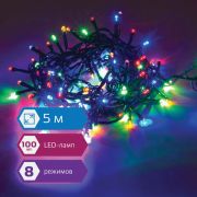 Электрогирлянда-нить комнатная «Стандарт» 5 м, 100 LED, многоцветная, контроллер, ЗОЛОТАЯ СКАЗКА