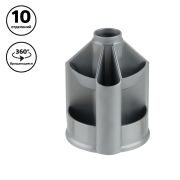 Организатор (органайзер настольный) СТАММ «Mini Desk», пластиковая, вращающаяся, серая ОР72