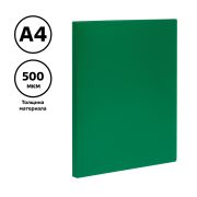 Папка с боковым зажимом СТАММ А4, 14мм, 500мкм, пластик, зеленая ММ-32218