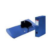 Короб архивный А4 70мм deVENTE непрозр.синий 3010104 на кнопке,карман,пластик.800 мкм