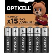 Батарейка AA (LR6) Opticell Basic, алкалиновая, КОМПЛЕКТ 6 ШТ.
