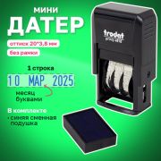 Датер месяц буквами 4 мм автоматический TRODAT 4810 мини 20*4мм синий корпус ассорти