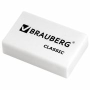 Ластик BRAUBERG «Classic» 26*17*17 мм, белая