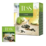 Чай TESS (Тесс) «Lime» зеленый с цедрой цитрусовых, 100 пакетиков по 1,5 г