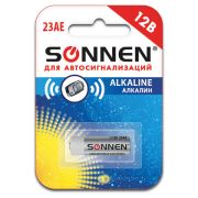 Батарейка 23А SONNEN Alkaline (MN21), алкалиновая, для сигнализаций, 1 шт, в блистере