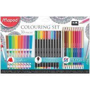 Набор для рисования Maped «Colouring Set» 10 фломастеров-кистей, 10 капилляр. ручек, 12 цв. карандашей