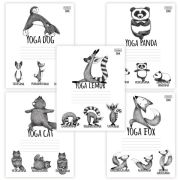Тетрадь 24 л. А5 клетка HATBER , обложка мелованный картон, «Animals Yoga» (5 видов), 24Т5В1