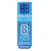 Память USB2.0 Flash 8 GB, SMARTBUY Glossy, синий SB8GBGS-B