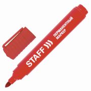 Маркер перманентный (нестираемый)STAFF Basic PM-733, круглый наконечник 2,5мм, красный