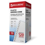 Пружина пластиковая 16мм (101-120 л) BRAUBERG цвет белый, 100 шт
