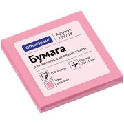 Бумага для записей с клейким краем 76x76 OfficeSpace 100л., розовый
