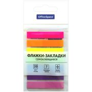 Закладки-флажки OfficeSpace, 45*8мм, 20л*7 неоновых цветов, европодвес