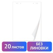 Блокноты для флипчарта BRAUBERG, 20 л. чистые, 67,5х98 см, 80 г/м2, 128646