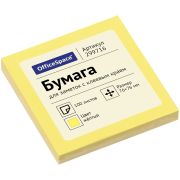 Бумага для записей с клейким краем 76x76 OfficeSpace 100л., желтый