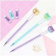 Ручка шариковая MESHU «Cute Cats» синяя, 0,7мм, перламутр, софтач, ассорти