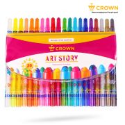 Карандаши восковые 20 цв. Crown «ArtStory», выкручивающийся стержень, ПВХ, европодвес