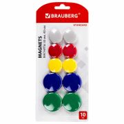 Магниты BRAUBERG «STANDARD», НАБОР 30 мм - 6 шт., 40 мм - 4 шт., ассорти, 237471