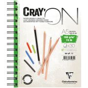Скетчбук, 30л, А5 на гребне Clairefontaine «Cray'ON», 160г/м2, мелкозерн.