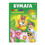 Цветная бумага А4 10 цв.10 л. МЕЛОВАННАЯ HATBER VK «Пчелки», 210х295 мм, 10Бц4м 00206, N217290