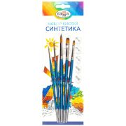 Набор кистей 05 шт. Гамма «Классические», синтетика, круглые №1,3,5, плоские №5,8, блистер, европодвес