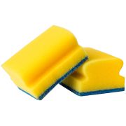 Губка для мытья посуды OfficeClean поролон с абразивным слоем, профильные, 96*64*42мм, 2шт.