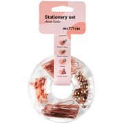 Набор мелкоофисных принадлежностей Meshu «Rose Gold», 89 предметов, розовое золото, пластиковый пенал, европод