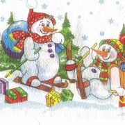 Салфетки бумажные DESNA 25*25, 1сл. «Подарки в пути» 40 л.