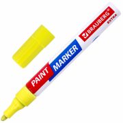 Маркер-краска лаковый EXTRA (paint marker) 4 мм, ЖЕЛТЫЙ, УСИЛЕННАЯ НИТРО-ОСНОВА, BRAUBERG