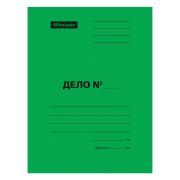 Скоросшиватель картонный ДЕЛО ЗЕЛЕНЫЙ мелованный 300г/м2 OfficeSpace, пробитый, до 200л.