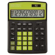 Калькулятор 12 разр, BRAUBERG EXTRA COLOR-12BKLG (206x155), ЧЕРНО-САЛАТОВЫЙ