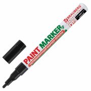 Маркер-краска BRAUBERG лаковый (paint marker) 2 мм, ЧЕРНЫЙ, БЕЗ КСИЛОЛА (без запаха), алюминий