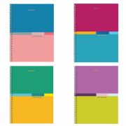 Тетрадь А4, 80 л., BRAUBERG, гребень, клетка, обложка твердая, «Color», 404055