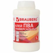 Клей ПВА 1 кг BRAUBERG универсальный (бумага, картон, дерево)