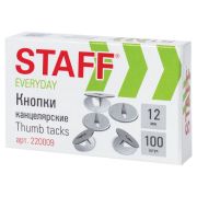 Кнопки канцелярские STAFF EVERYDAY, 12мм*100шт