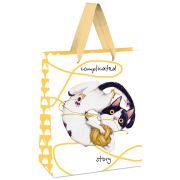 Пакет подарочный 11*14*6,5см MESHU «Complicated story», белый крафт
