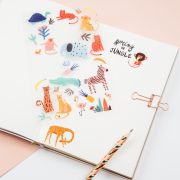 Наклейки ПВХ MESHU «Spring in jungle», 10*21см, 31 наклейка, инд. уп.