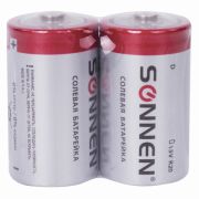 Батарейка D (R20) SONNEN, комплект 2 шт., солевые, в блистере, 1,5 В, УПАКОВКА