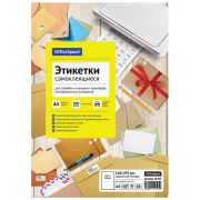Этикетка самоклеящаяся 01 шт 70 г/м2, 100 листов, OfficeSpace, белые, неделен