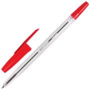 Ручка шариковая BRAUBERG «Line», корпус прозрачный, узел 1 мм, линия письма 0,5 мм красная