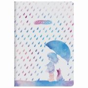 Тетрадь 40 л. А5 клетка BRAUBERG обложка SoftTouch, бежевая бумага 70 г/м2, сшивка, ДОЖДИК