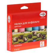 Мел для асфальта 05 шт. ГАММА «Мультики» цветные 5шт., круглые, картонная коробка