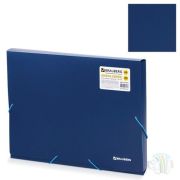 Папка на резинках 30 мм, синяя, 0,7мм (короб) BRAUBERG
