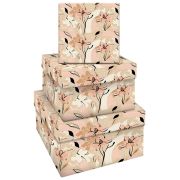 Набор квадратных коробок 3в1, MESHU «Floral mood», (19,5*19,5*11-15,5*15,5*9см)