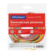 Резинка банковская 50г OfficeSpace, диаметр 60мм, ассорти, европодвес