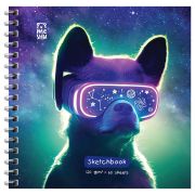 Скетчбук 60л., 150*150 MESHU «Виртуальный мир», на гребне, выб. лак, soft-touch, 120г/м2
