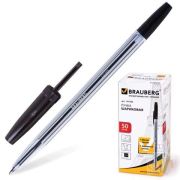 Ручка шариковая BRAUBERG «Line», корпус прозрачный, узел 1 мм, линия письма 0,5 мм черная