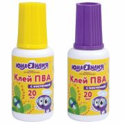Клей ПВА 20гр.  с кисточкой, ЮНЛАНДИЯ, 228420
