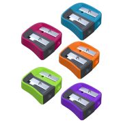 Точилка 2 отверстия Berlingo «Color Zone Duo», 2 отверстия, для цветных и ч/г карандашей, блистер, ассорти